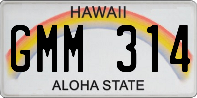 HI license plate GMM314