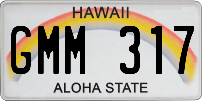 HI license plate GMM317