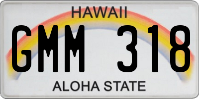 HI license plate GMM318