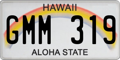 HI license plate GMM319