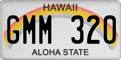 HI license plate GMM320