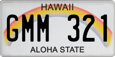 HI license plate GMM321