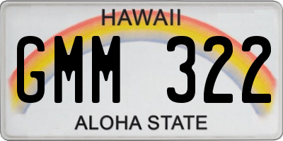 HI license plate GMM322