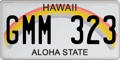 HI license plate GMM323
