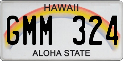 HI license plate GMM324