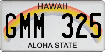 HI license plate GMM325