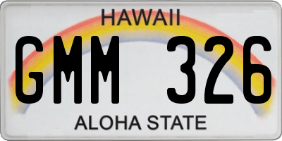 HI license plate GMM326