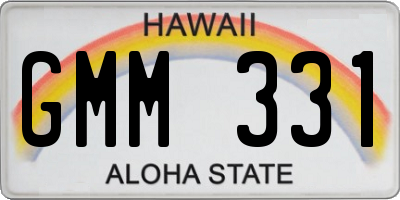 HI license plate GMM331