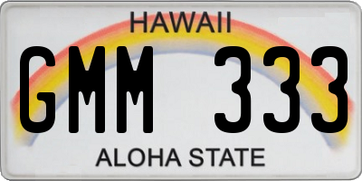 HI license plate GMM333