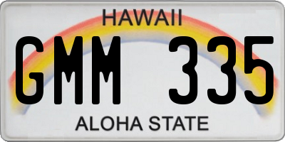 HI license plate GMM335