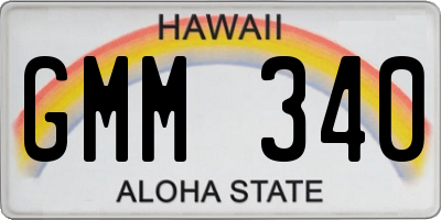 HI license plate GMM340