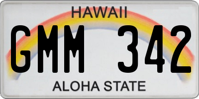 HI license plate GMM342
