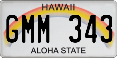 HI license plate GMM343