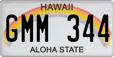 HI license plate GMM344