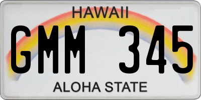 HI license plate GMM345