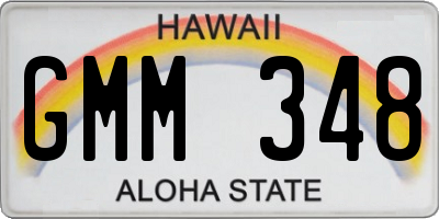 HI license plate GMM348