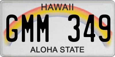 HI license plate GMM349