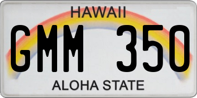 HI license plate GMM350
