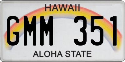HI license plate GMM351