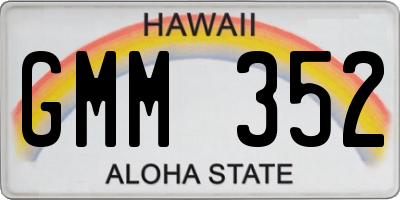 HI license plate GMM352