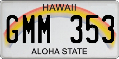 HI license plate GMM353