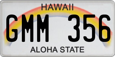 HI license plate GMM356