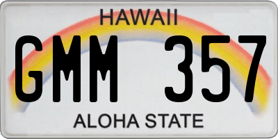 HI license plate GMM357