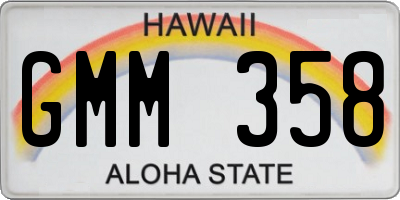 HI license plate GMM358