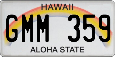 HI license plate GMM359