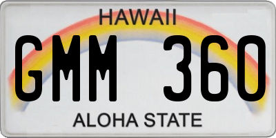 HI license plate GMM360