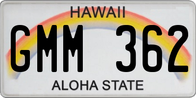 HI license plate GMM362