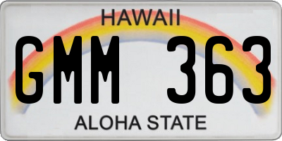 HI license plate GMM363