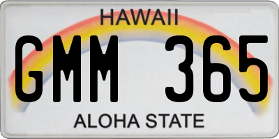 HI license plate GMM365