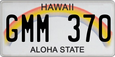HI license plate GMM370