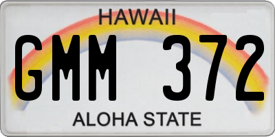 HI license plate GMM372