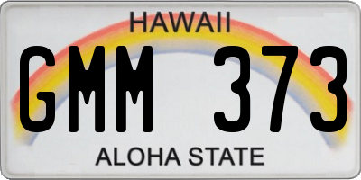 HI license plate GMM373
