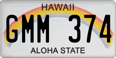 HI license plate GMM374