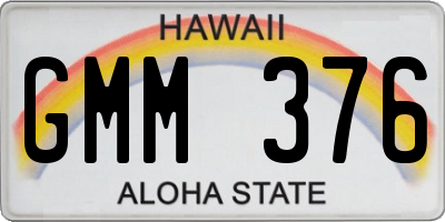 HI license plate GMM376