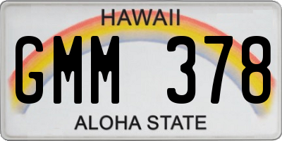 HI license plate GMM378