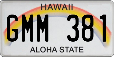 HI license plate GMM381