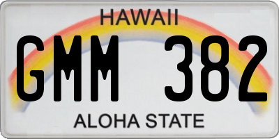 HI license plate GMM382