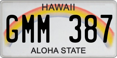 HI license plate GMM387