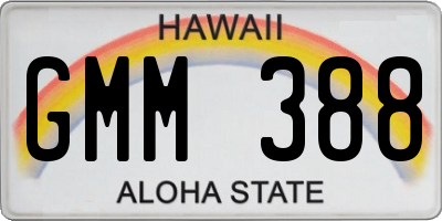 HI license plate GMM388