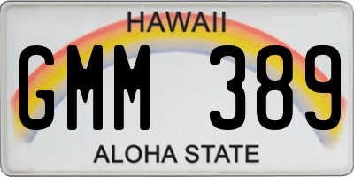 HI license plate GMM389