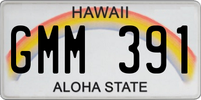 HI license plate GMM391