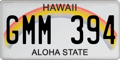 HI license plate GMM394