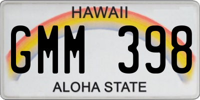 HI license plate GMM398