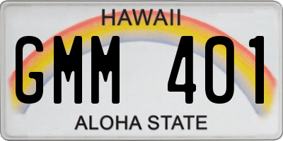 HI license plate GMM401