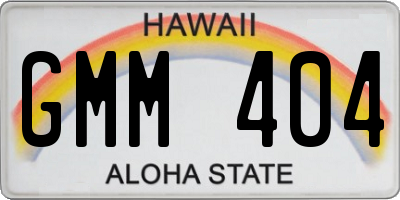 HI license plate GMM404