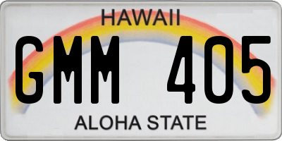 HI license plate GMM405